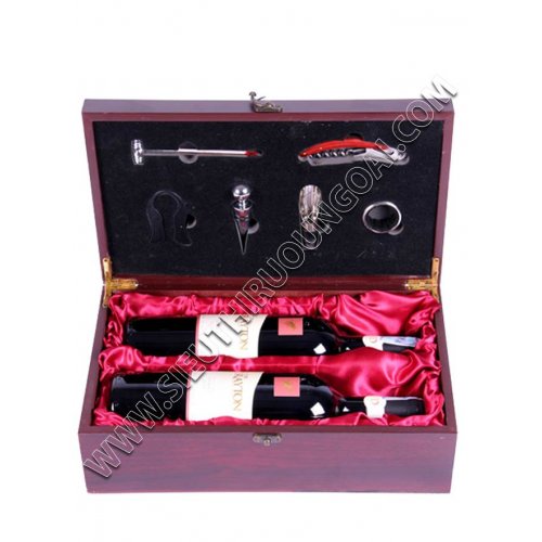 Hộp gỗ đôi kèm 6 món phụ kiện