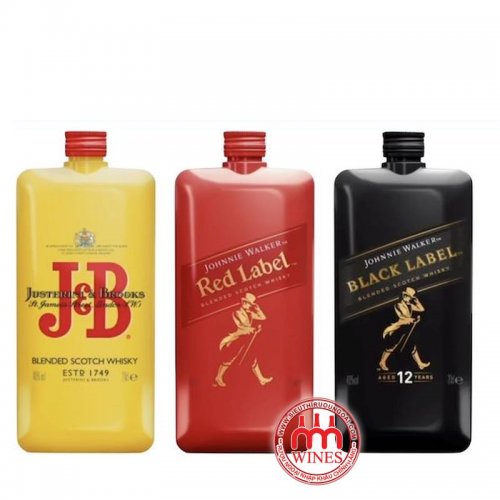 Set 3 Whisky - J&B + Red Label + Black Label PET 200ml