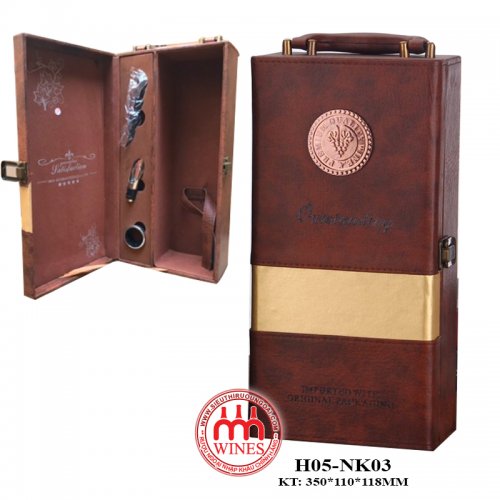 Hộp da đơn Nâu Cao Cấp NK03 + 3 Phụ Kiện