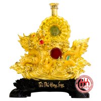 Kệ rồng Tứ Phúc + Rượu Brandy XO Gold + Viên Ngọc Đỏ