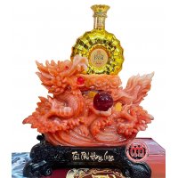 Kệ Rồng Đá Đỏ Tài Phú Hưng Long- Rượu Ballon D&#39;or