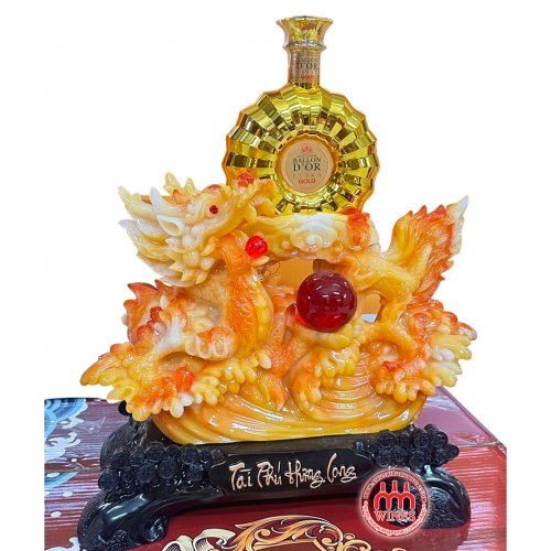 Kệ Rồng Đá Vàng Tài Phú Hưng Long- Rượu Ballon D&#39;or