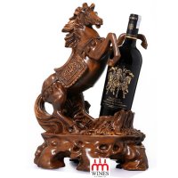 Kệ Ngựa gỗ + Rượu Vang 750ml 34x20x44cm