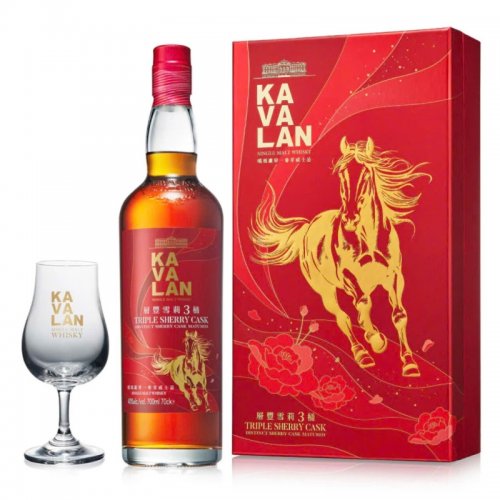 Kavalan TRIPLE Sherry Cask Single Malt Whisky, GIFTSET F26 