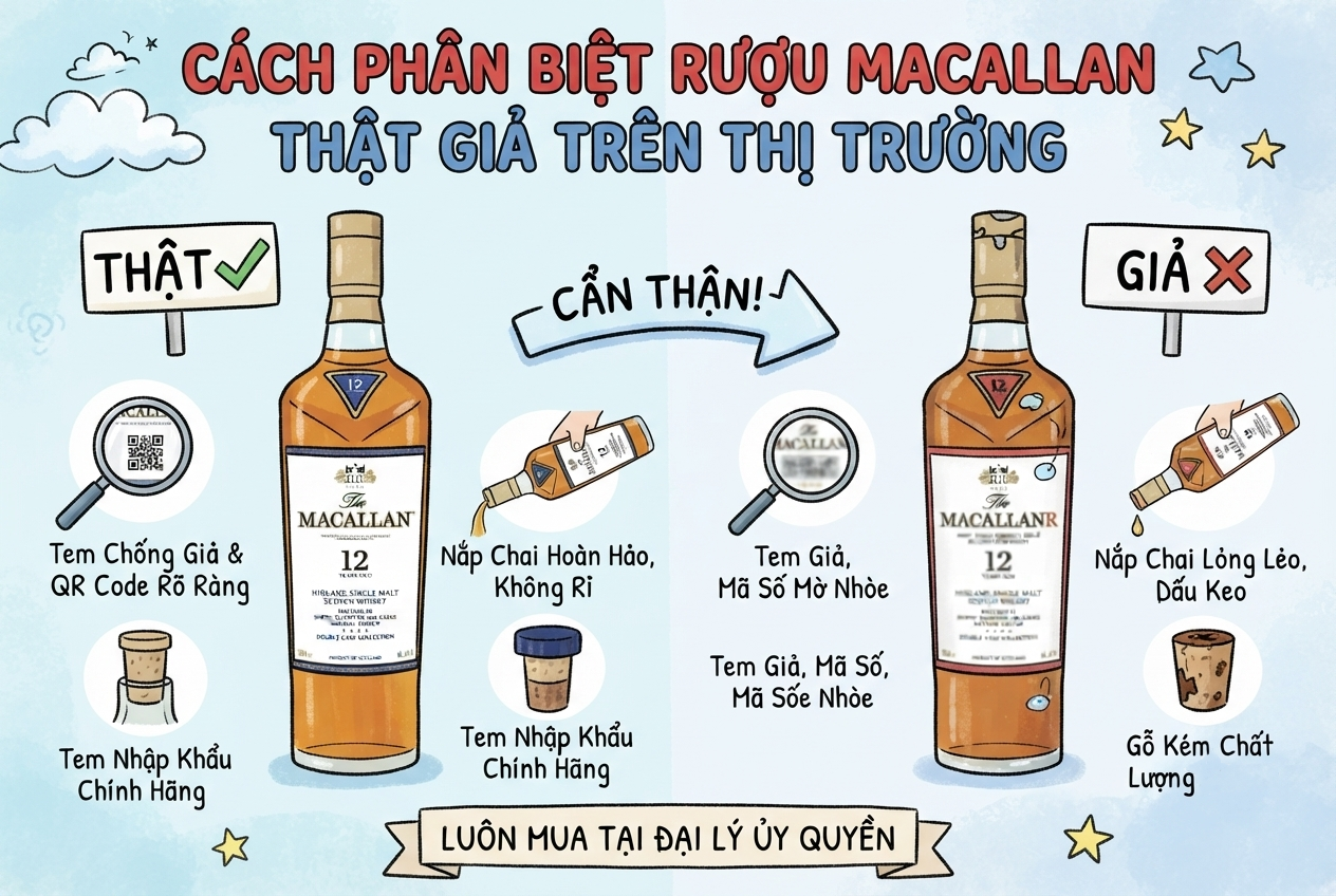 Phân Biệt Rượu Macallan Thật Và Giả