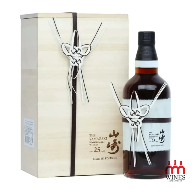 Hộp gỗ và dây thắt Mizuhiki của rượu Yamazaki 25 Years Limited Edition