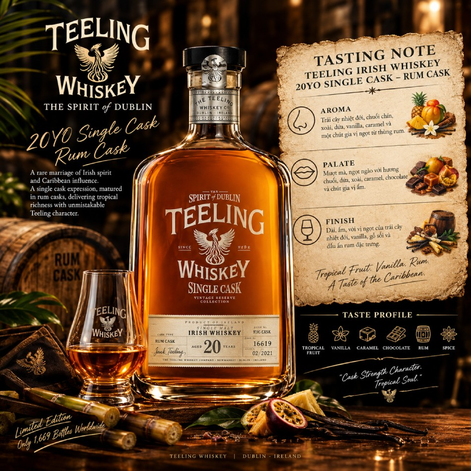Rượu Teeling Renaissance 18 Years Madeira Cask Single Malt Irish Whiskey