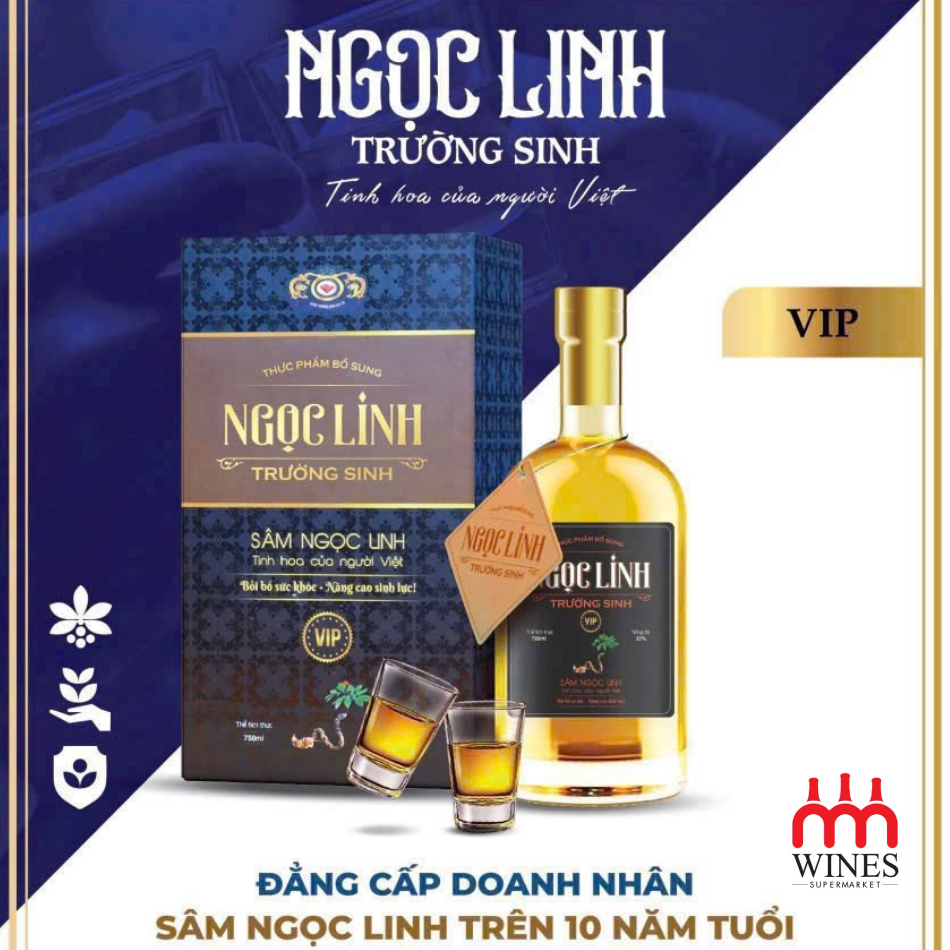 Rượu Sâm Trường Sinh Ngọc Linh trong thiết kế hộp quà VIP