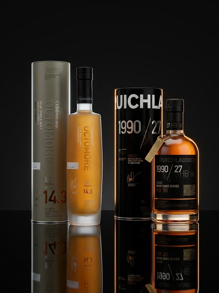 So sánh rượu Bruichladdich 1990 27YO và Octomore 14.3