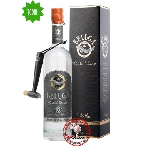 Rượu Beluga Allure hộp da và 3 ly shot mạ vàng