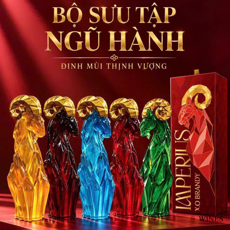 Rượu Dê Ngũ Hành Imperius Brandy XO bộ sưu tập và hộp quà đỏ