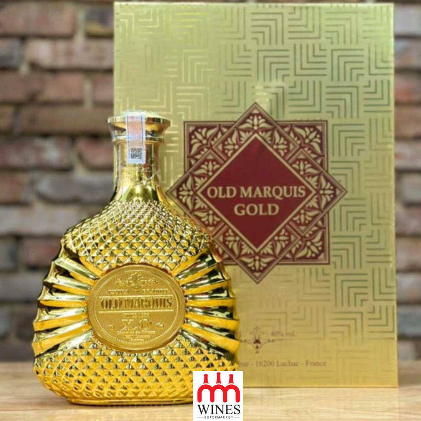 Rượu Old Marquis Gold XO và hộp vàng sang trọng