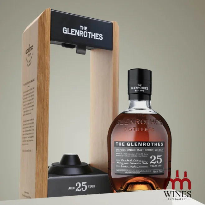 Rượu The Glenrothes 25 Years Old hộp gỗ và chai thủy tinh