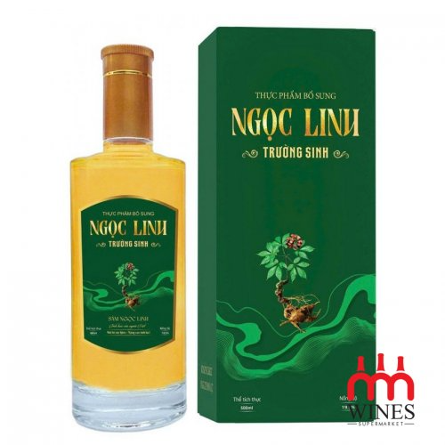 Rượu Ngọc Linh Trường Sinh hộp xanh lá và chai