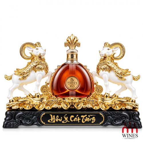 Kệ 2 Dê Trắng Như Ý Cát Tường + Venus XO Brandy