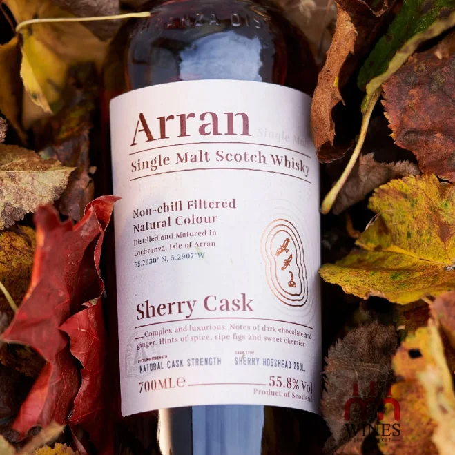 Rượu Arran Sherry Cask nhãn chai chi tiết
