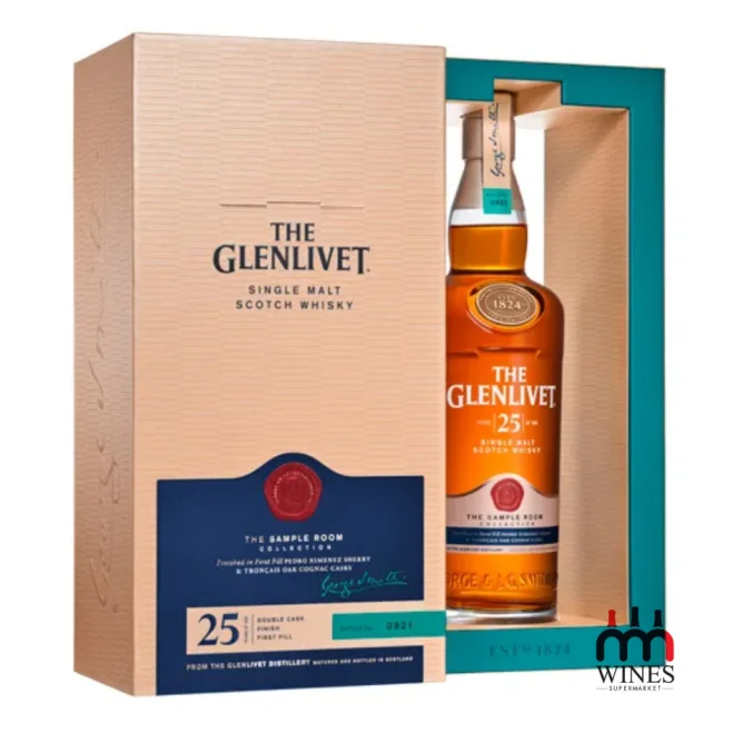 Hộp quà rượu The Glenlivet 25YO The Sample Room mở nắp chính diện