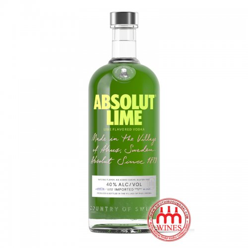 Chai Rượu Absolut Lime Vodka nền trắng